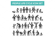 People life cycle icons