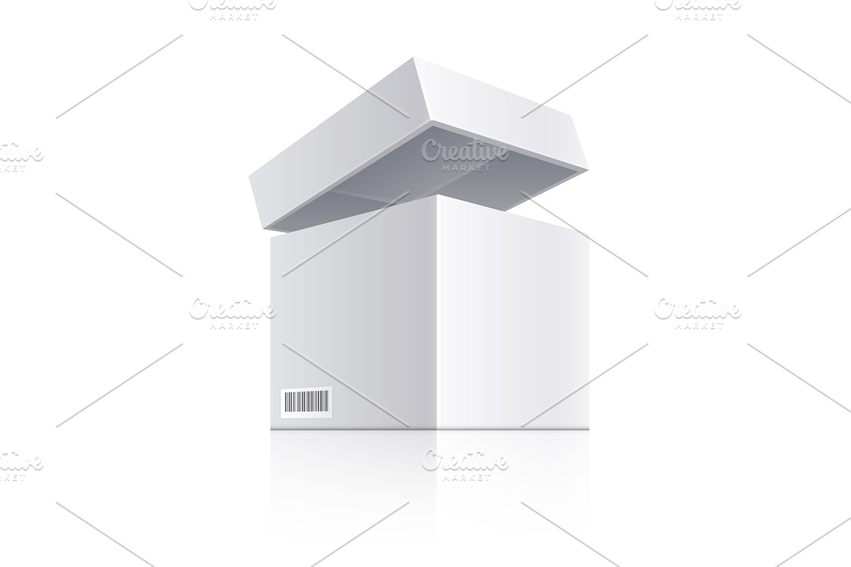 White open box vector. Realistic. in Illustrations - product preview 8