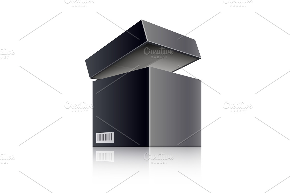 Black open box vector. Realistic. in Illustrations - product preview 8