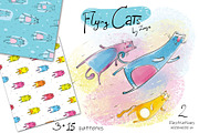 Flying Cats: patterns, illustrations