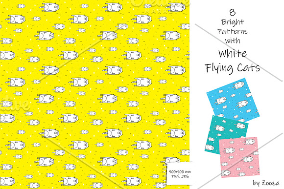 Flying Cats: patterns, illustrations in Illustrations - product preview 8