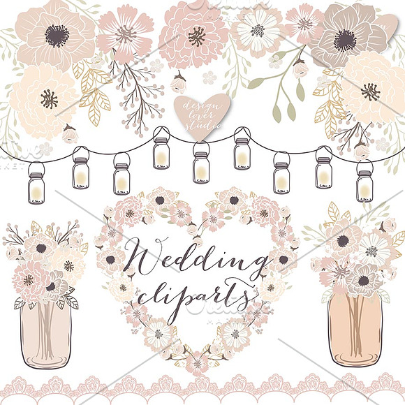 Vector Rustic wedding clipart in Illustrations - product preview 1