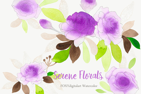 Watercolor flowers wedding rose in Illustrations - product preview 1