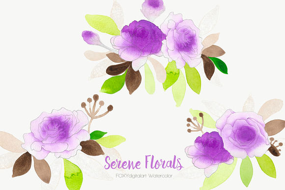 Watercolor flowers wedding rose in Illustrations - product preview 2