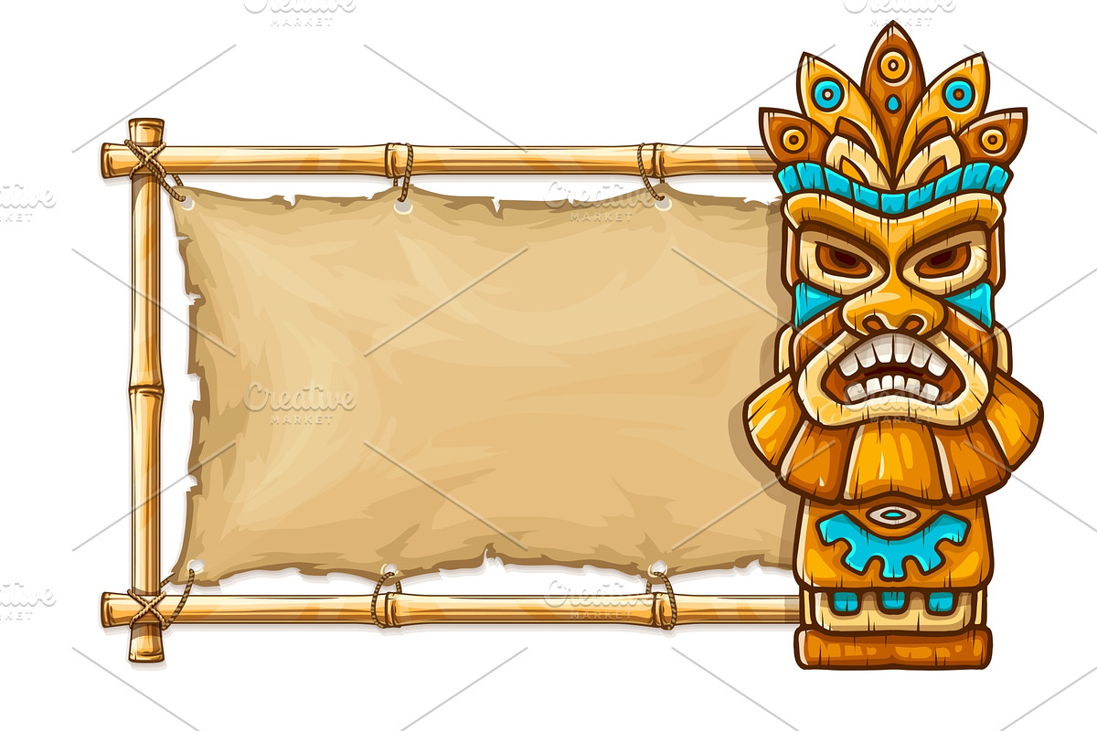 Tiki traditional hawaiian tribal. in Illustrations - product preview 8