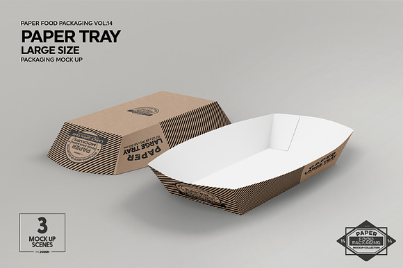 Paper Takeout Trays Packaging Mockup in Branding Mockups - product preview 2