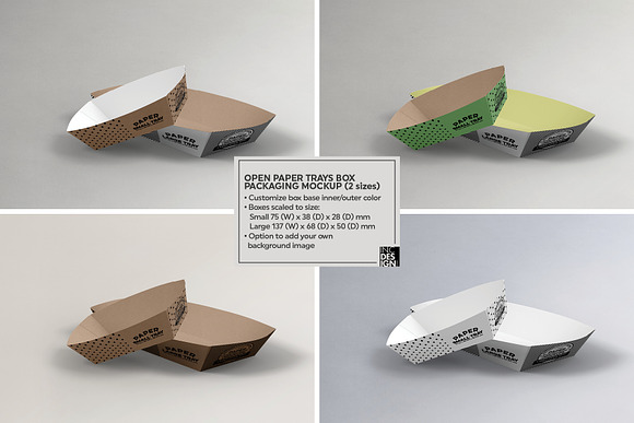 Paper Takeout Trays Packaging Mockup in Branding Mockups - product preview 4