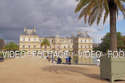 Visitors in Luxembourg Gardens. View