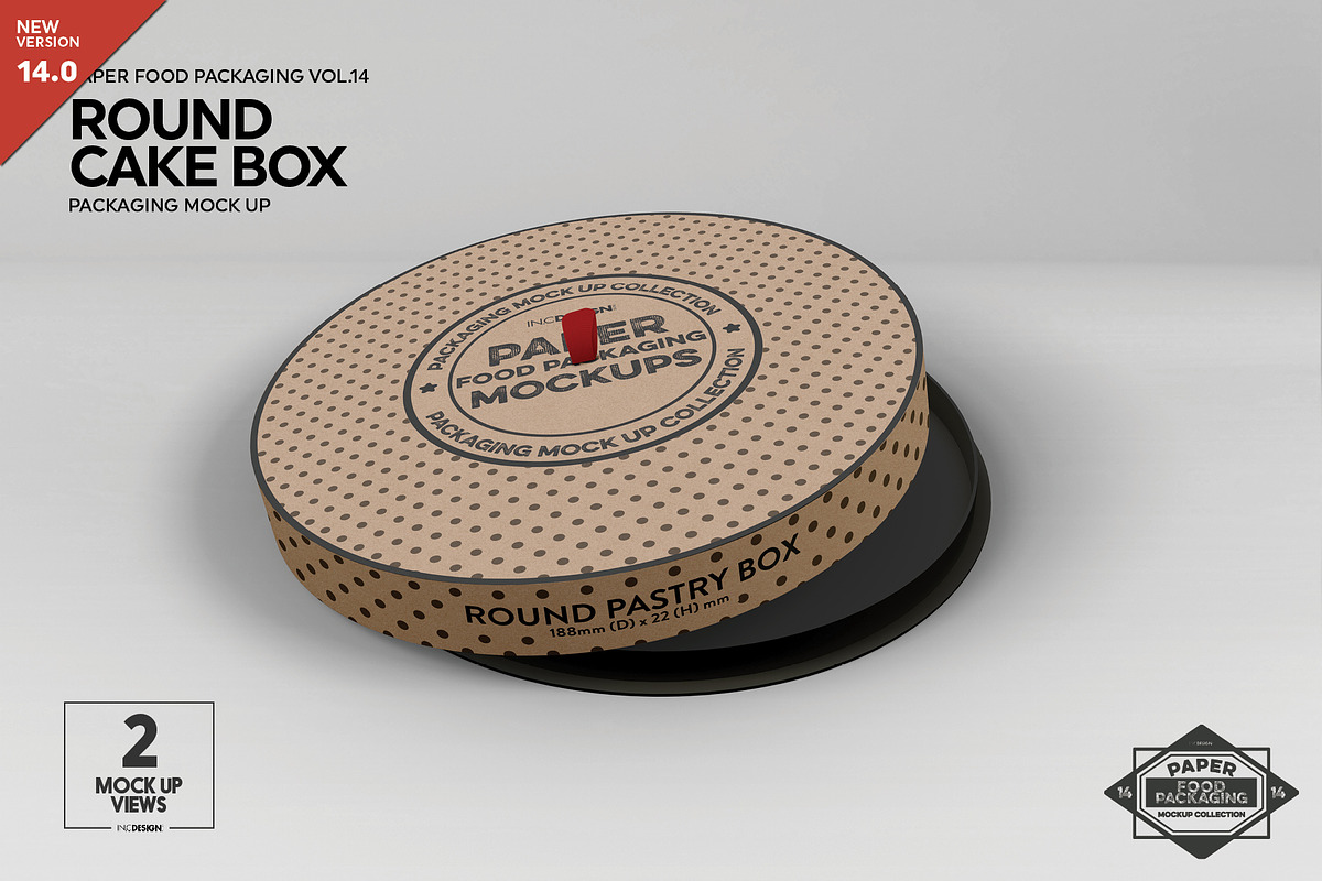 Paper Round CakeBox Packaging Mockup in Branding Mockups - product preview 8