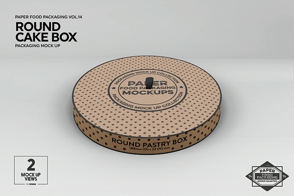 Paper Round CakeBox Packaging Mockup in Branding Mockups - product preview 1