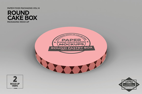 Paper Round CakeBox Packaging Mockup in Branding Mockups - product preview 2