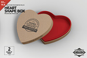 Paper Heart Box Packaging Mockup