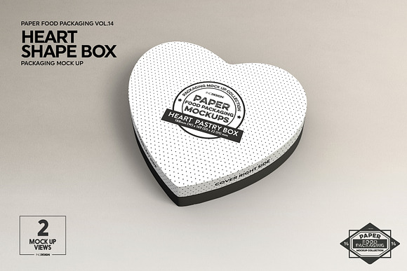 Paper Heart Box Packaging Mockup in Branding Mockups - product preview 1