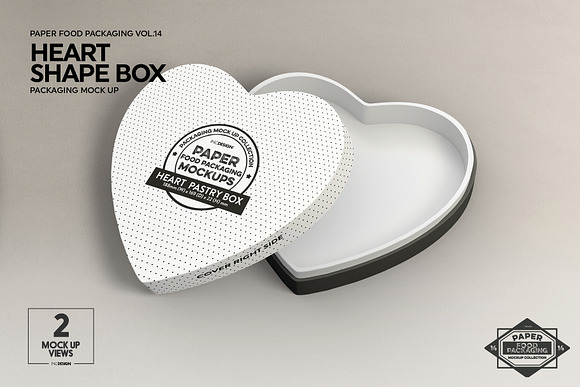 Paper Heart Box Packaging Mockup in Branding Mockups - product preview 4