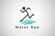 Running Man On Water Logo Template