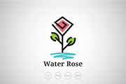 Water Rose Logo Template