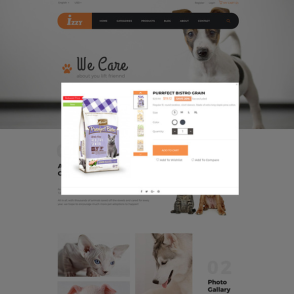 Bos Izzy - Pet Shop And Veterinary C in Website Templates - product preview 4