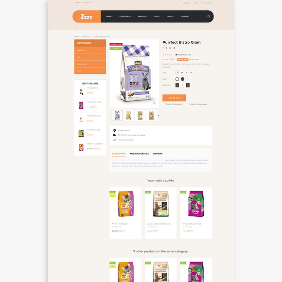 Bos Izzy - Pet Shop And Veterinary C in Website Templates - product preview 5