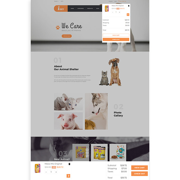 Bos Izzy - Pet Shop And Veterinary C in Website Templates - product preview 8