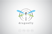 Dragonfly on Plate Logo Template