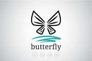 Water Butterfly Logo Template