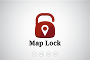 Map Location Lock Logo Template