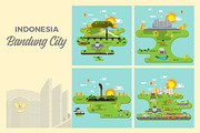 Bandung City of Indonesia Vector