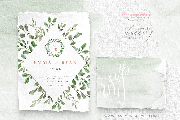 Watercolor Olive Branch Leaves in Illustrations - product preview 1
