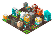 City town district street Isometric
