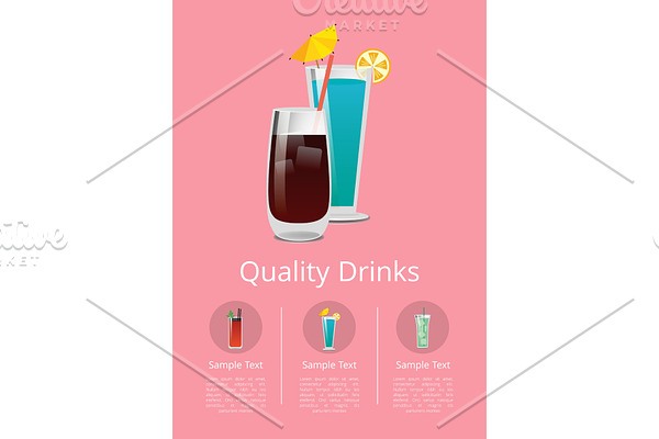 Quality Drinks Promo Poster with