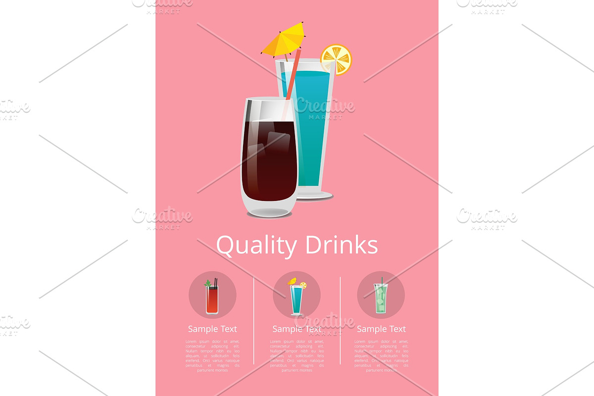 Quality Drinks Promo Poster with in Illustrations - product preview 8