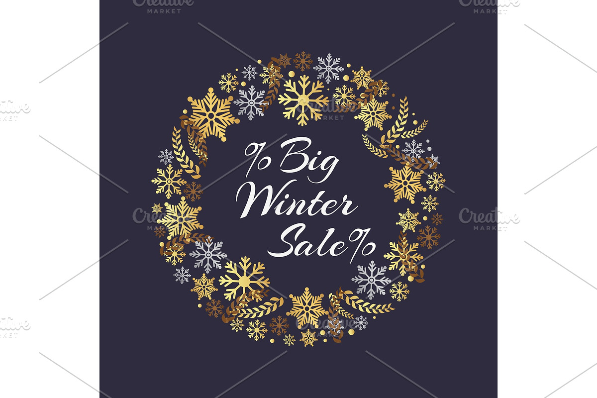Big Winter Sale Inscription in Frame in Illustrations - product preview 8