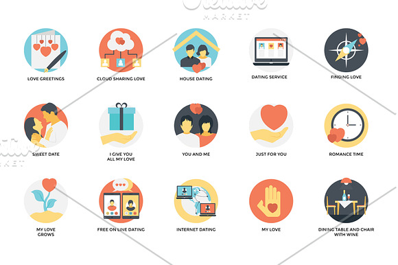 60 Flat Valentine's Day Vector Icons in Icons - product preview 3