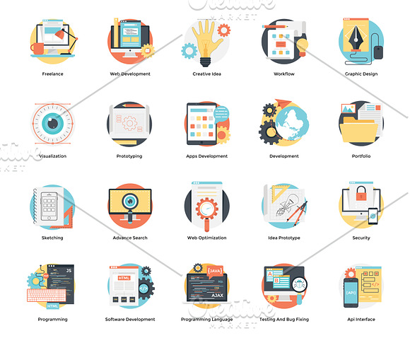 185 Design and Development Flat Icon in Icons - product preview 12