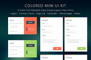 Colored Mini Login UI Kit