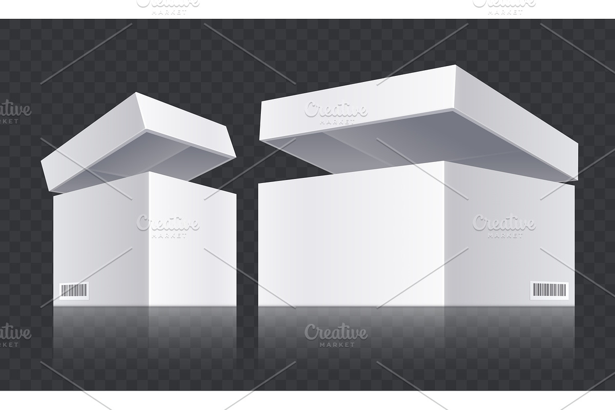 White open boxes vector. Realistic. in Illustrations - product preview 8