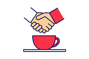 Successful business deal color icon