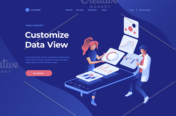Isometric illustration kit - People in Web Elements - product preview 3
