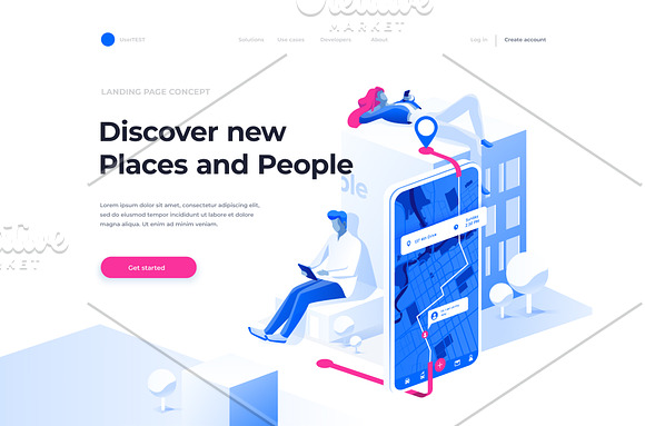 Isometric illustration kit - People in Web Elements - product preview 6