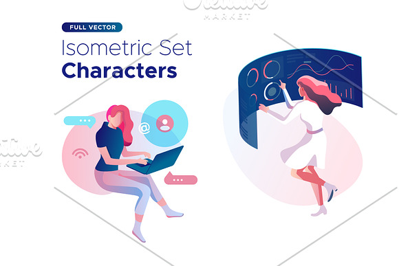 Isometric illustration kit - People in Web Elements - product preview 23