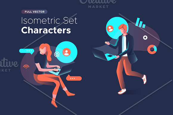 Isometric illustration kit - People in Web Elements - product preview 26