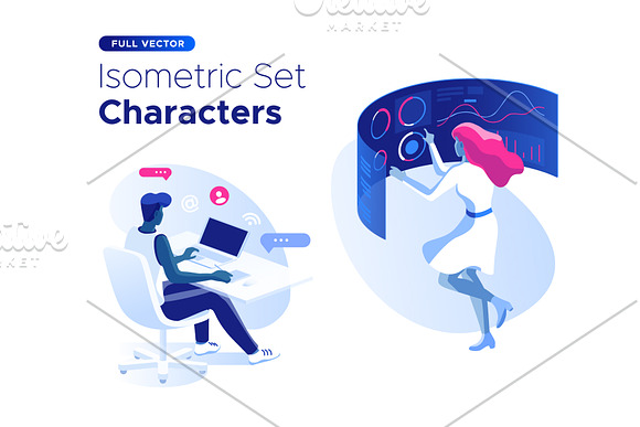 Isometric illustration kit - People in Web Elements - product preview 28