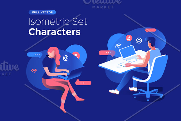 Isometric illustration kit - People in Web Elements - product preview 31