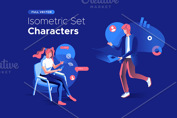 Isometric illustration kit - People in Web Elements - product preview 32