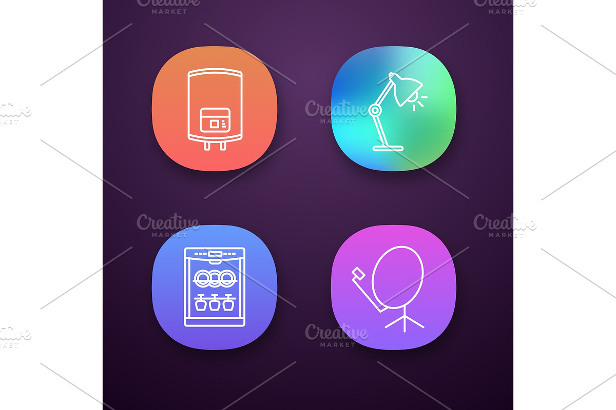 Household appliance app icons set in Icons - product preview 8