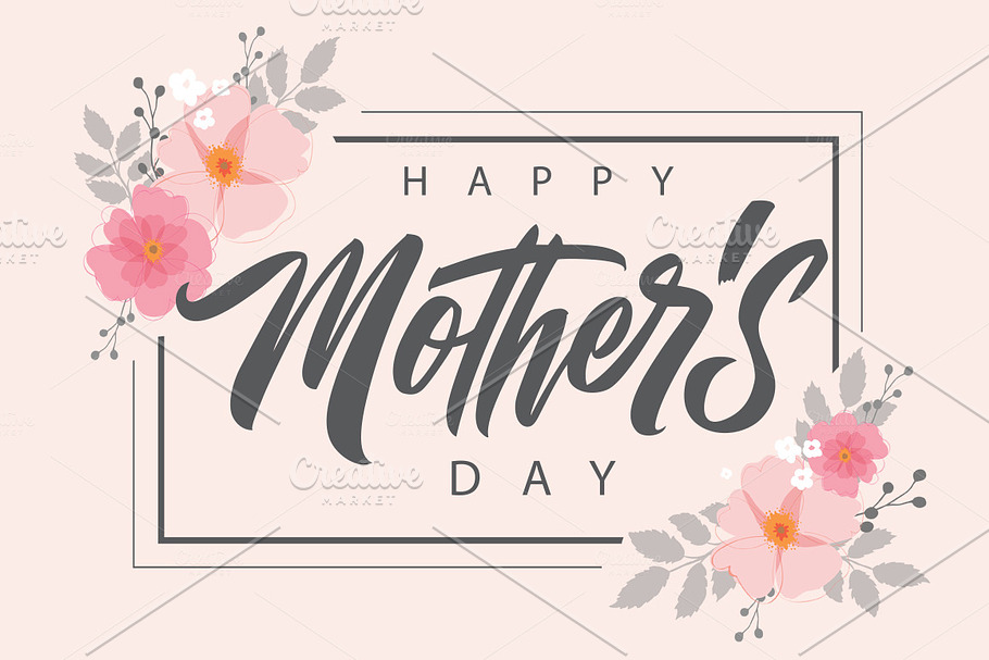 Download Free Calligraphy Fonts Happy Mothers Day PSD Mockup Template