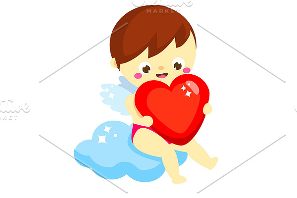 Cute Cupid Cartoon St valentines day