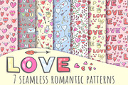 7 seamless romantic patterns