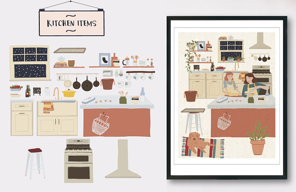 Illustrated Dreamy Home in Illustrations - product preview 7