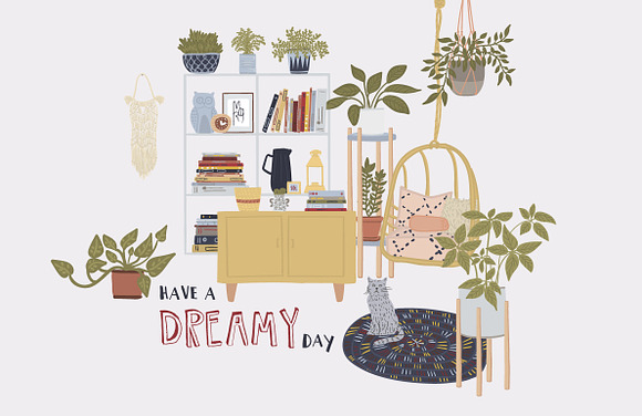 Illustrated Dreamy Home in Illustrations - product preview 9